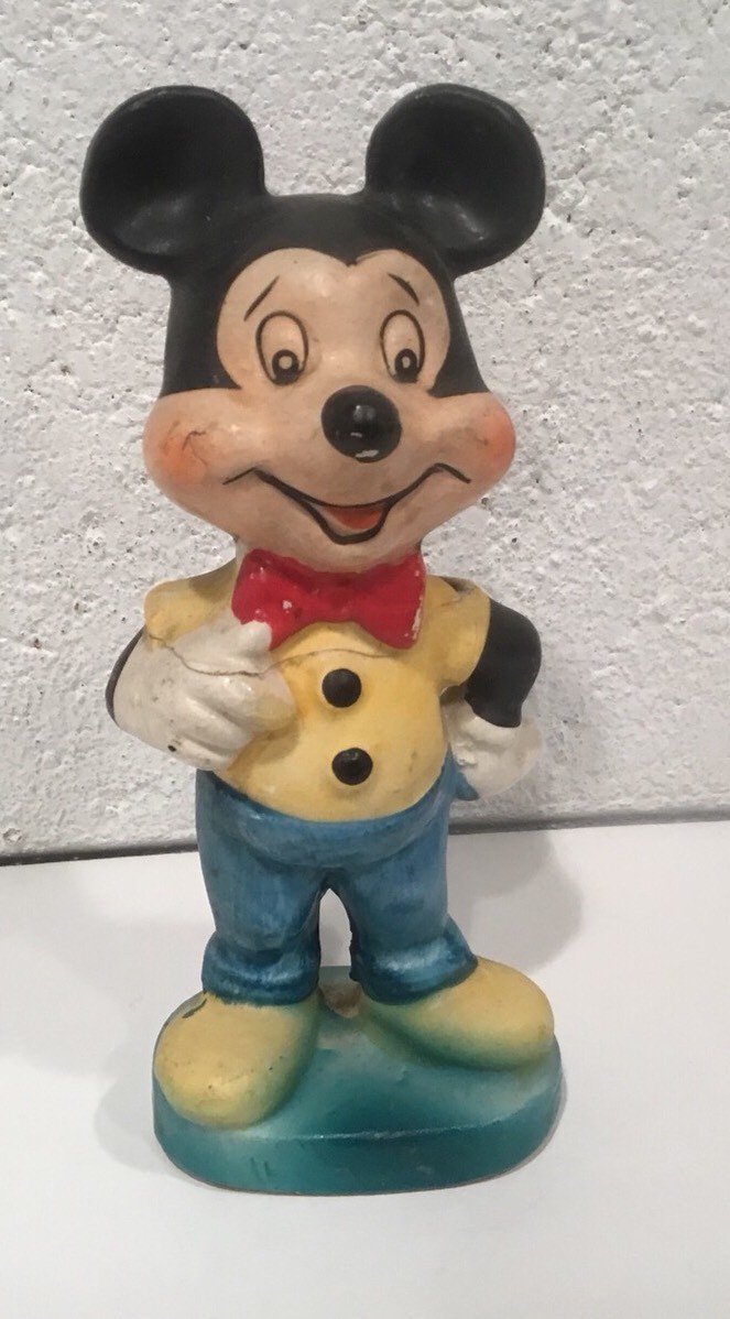 Disney - mitareira Vintage Mickey Mouse Figure Porcelain 1960 Walt Disney Japan