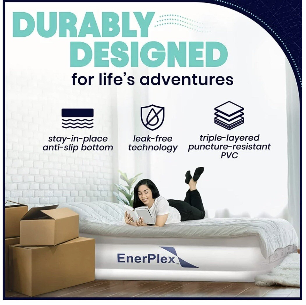 EnerPlex Air Mattress, Size Queen Blue eBay