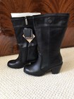 HARLEY DAVIDSON Mara New Women 7.5 M Black Mid Calf Leather Motorcycle Boots NIB