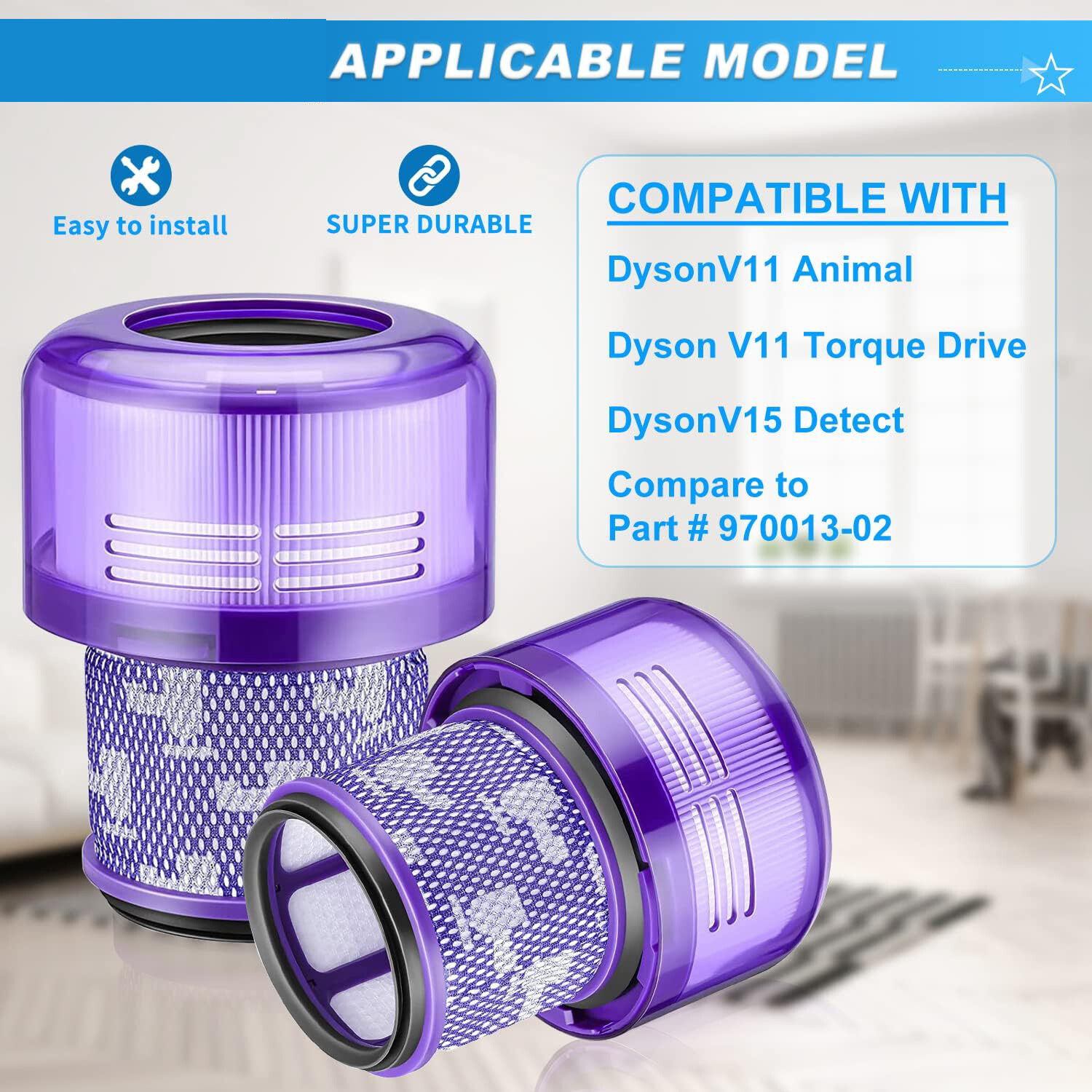 1 Pack V11 Vacuum Filters Replacement Fit for Dyson V11 Animal Torque Drive Comp