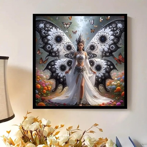 Diamond Art Painting Kits for Adults, Butterfly Fairy 5D Diamond Painting Dots A