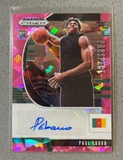 2020-21 Panini Prizm Draft Picks Prospect #PA-PE Paul Eboua Pink Ice Rookie Auto
