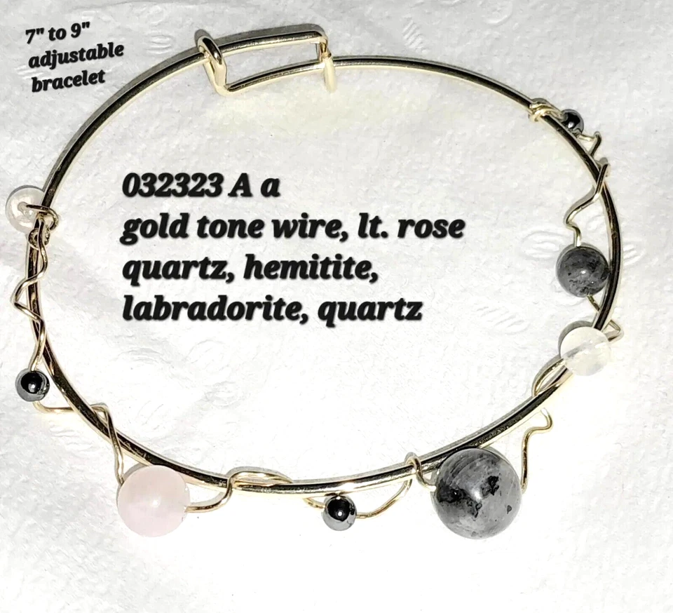 Natural rock handcrafted jewelry adjustable bracelet original unique artistic - Image 4 of 4