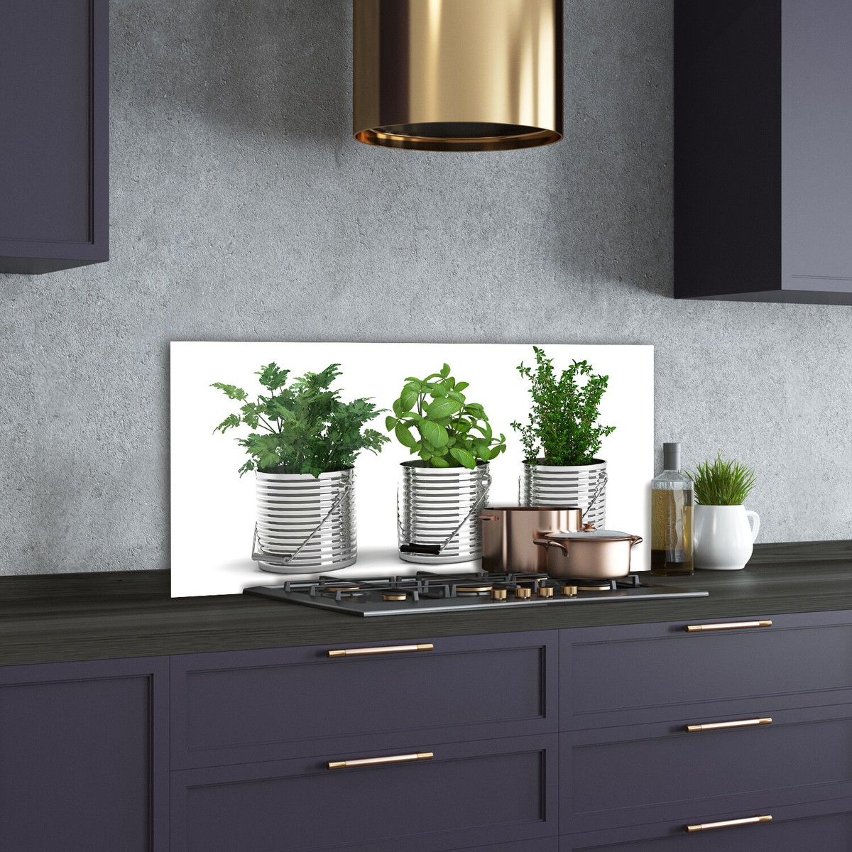 Planche De Cuisine En Verre Tulup – 60x52 Cm – Thème Plantes Aromatiques – Vert Moderne