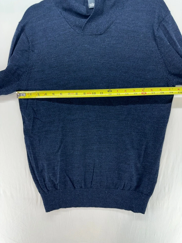Suéter Cullen Heather Azul Marino Negro Cuello Shaw 100% Lana Merino Para Hombre Talla L Foto 4 de 4