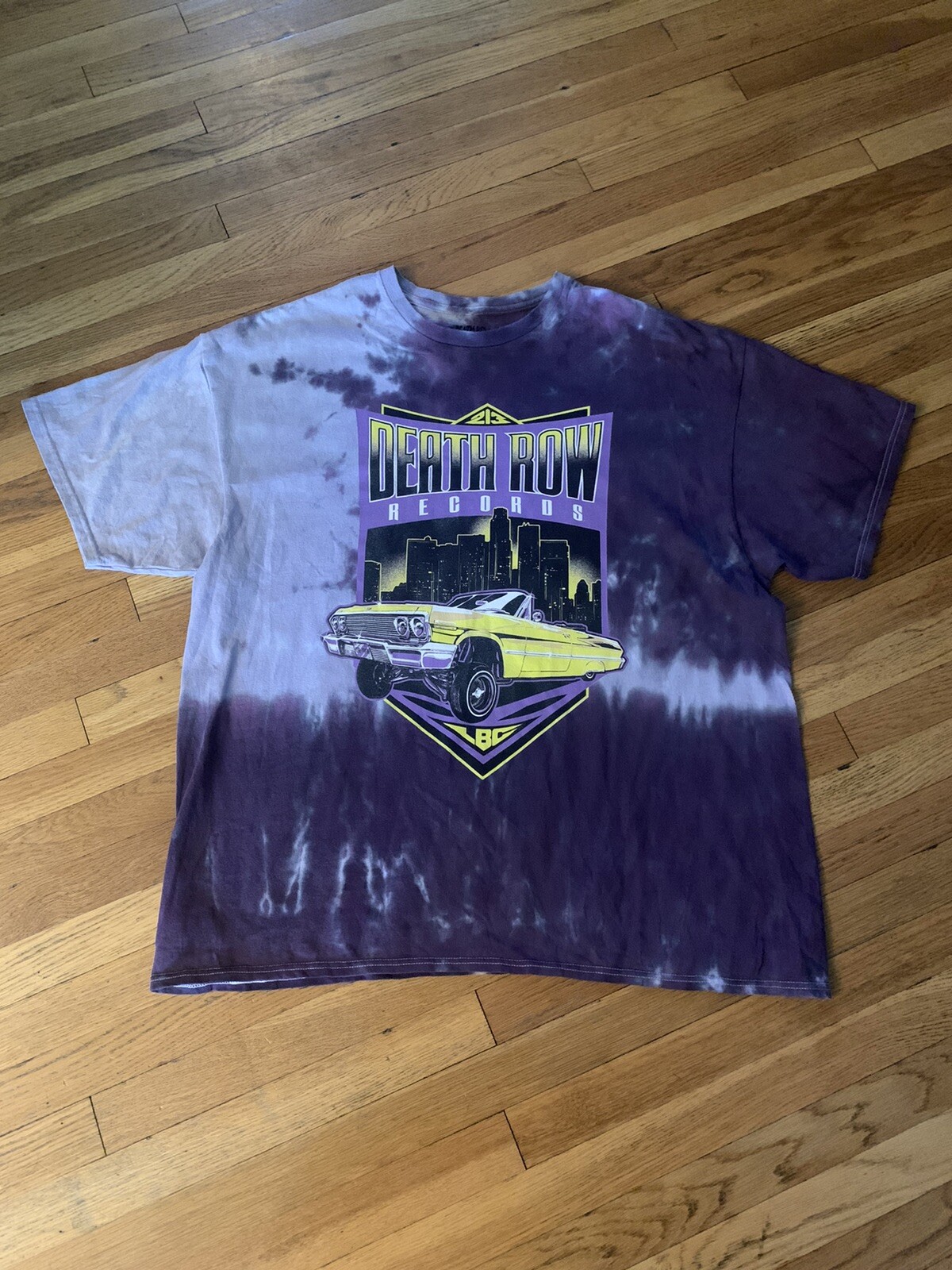 FILA T shirt manica corta Death Row Records da uomo viola con cravatta taglia XL