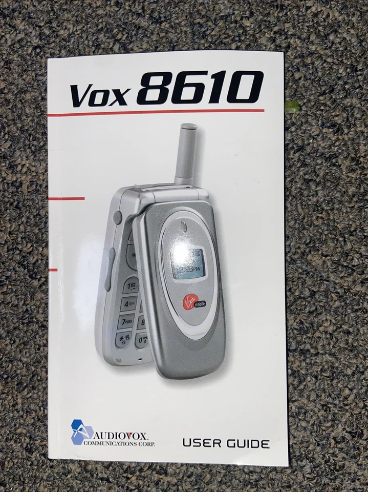 User Guide Manual Virgin Mobile Audiovox Vox CDM 8610 Cell Phone Book White New - Image 2 of 4