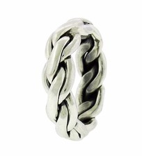New 925 Sterling Silver 7mm 3 Wire Braided Band Ring