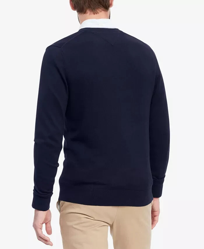 Tommy Hilfiger Men's V-Neck Sweater - Essential Solid Design, S/P image 2