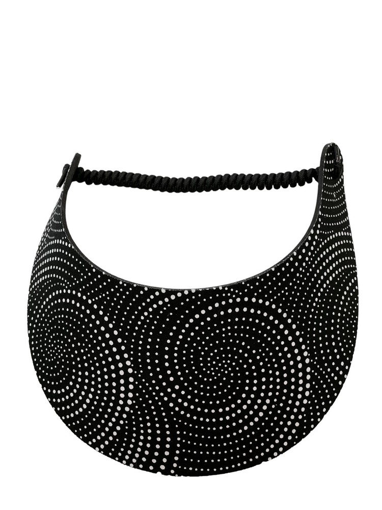 PICKLEBALL MARKETPLACE - Fabric Foam Sun Visor- No Headache - Blk Dots w/ Swirls