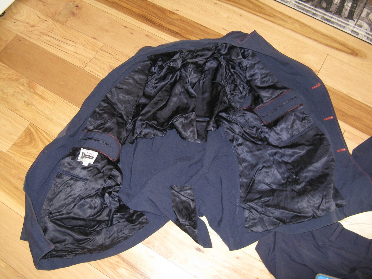 か*夢様 Amtrak Uniform アムトラック制服　未使用品39L Men's 1970s Navy Blue Polyester Amtrak Uniform Jacket M/L