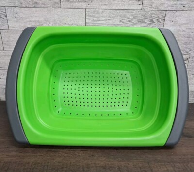 Progressive Prepworks Colander collapsible, Strainer Over The Sink Green 6 Qt