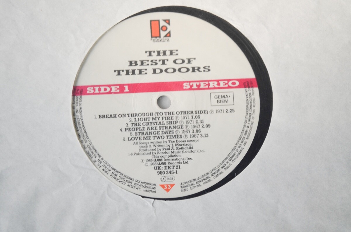 The Doors Vinyl 12' LP Record The Best Of The Doors WEA