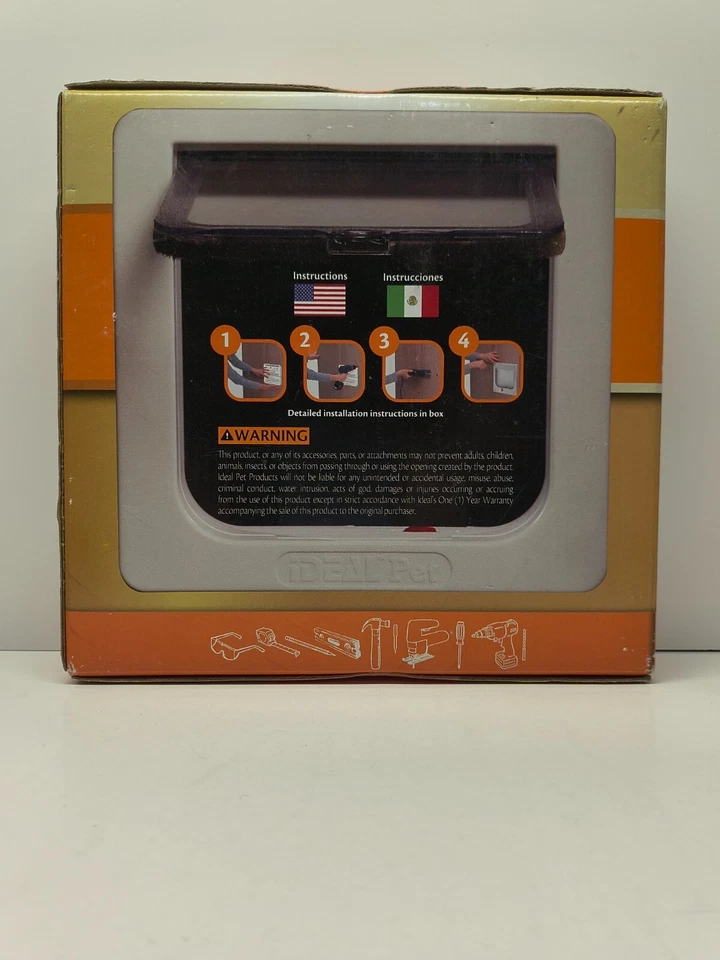 Ideal Pet Products Cat Flap Small Cat Door (6 1/4" x 6 1/4") White New in Box - Image 2 of 4