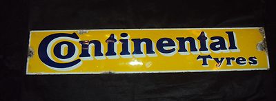 Vintage German-Made Continental Reifen Druck Tür Alt Porzellan Emaille Sign 1930