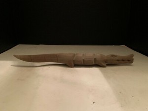 Vintage Hand Carved Wood Alligator Crocodile Figure