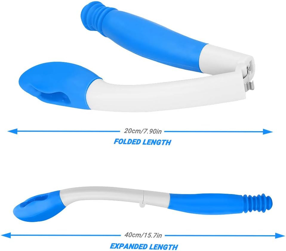 Foldable Toilet Aids for Wiping,  15.7" Long Reach Comfort Butt Wiper with PV Ca