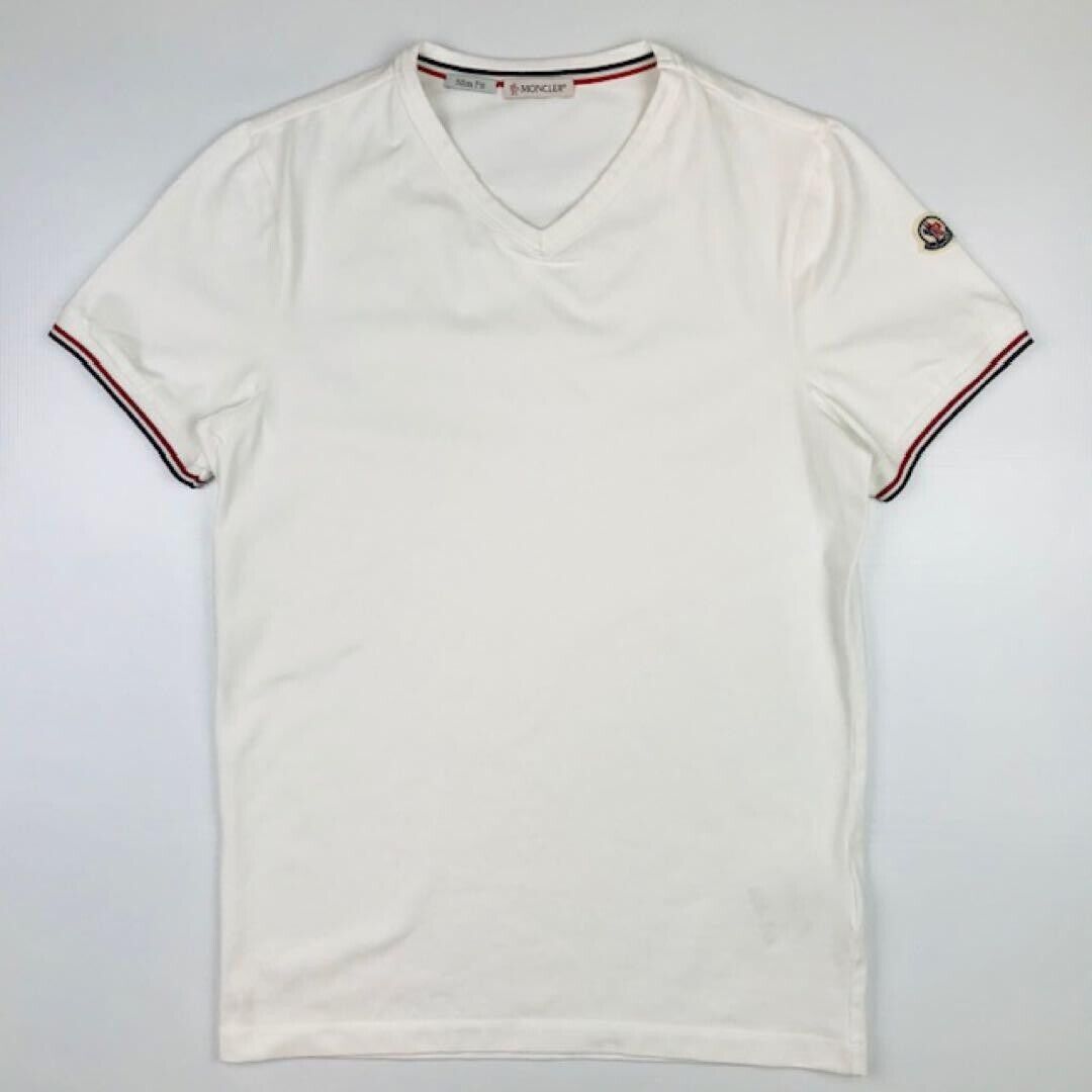 MONCLER MAGLIA SCOLLO T-shirt slim fit V-neck sizeL logo MONCLER MAGLIA SCOLLO T-shirt slim fit V-neck sizeL logo