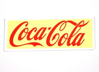 Coca-Cola Coke USA Aufkleber Sticker Decal - Logo Schriftzug rot/beige