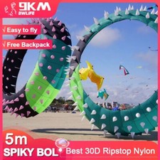 9KM 5m Spiky Bol Kite Line Laundry Kite Soft Inflatable 30D Ripstop Nylon W/Bag