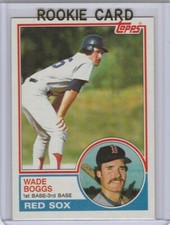 WADE BOGGS ROOKIE CARD 1983 Topps VINTAGE BASEBALL RC Boston Red Sox Yankees HOF