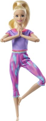 Barbie Made to Move Doll with 22 Flexible Joints & Long Blonde Ponytail Wearing