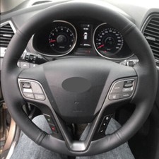 Handnähen Leder Lenkradbezug für Hyundai Santa Fe 2013-2018 Grand ix45 2013-2016