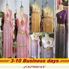 Traditional Gorgeous Thai Costume Wedding Dress Sarong Wrap Decorative Jewelry