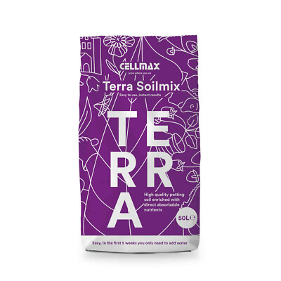 Cellmax Terra Soil Mix Erde 50 Liter   Vorgedüngte Premium Pflanzenerde / Garten