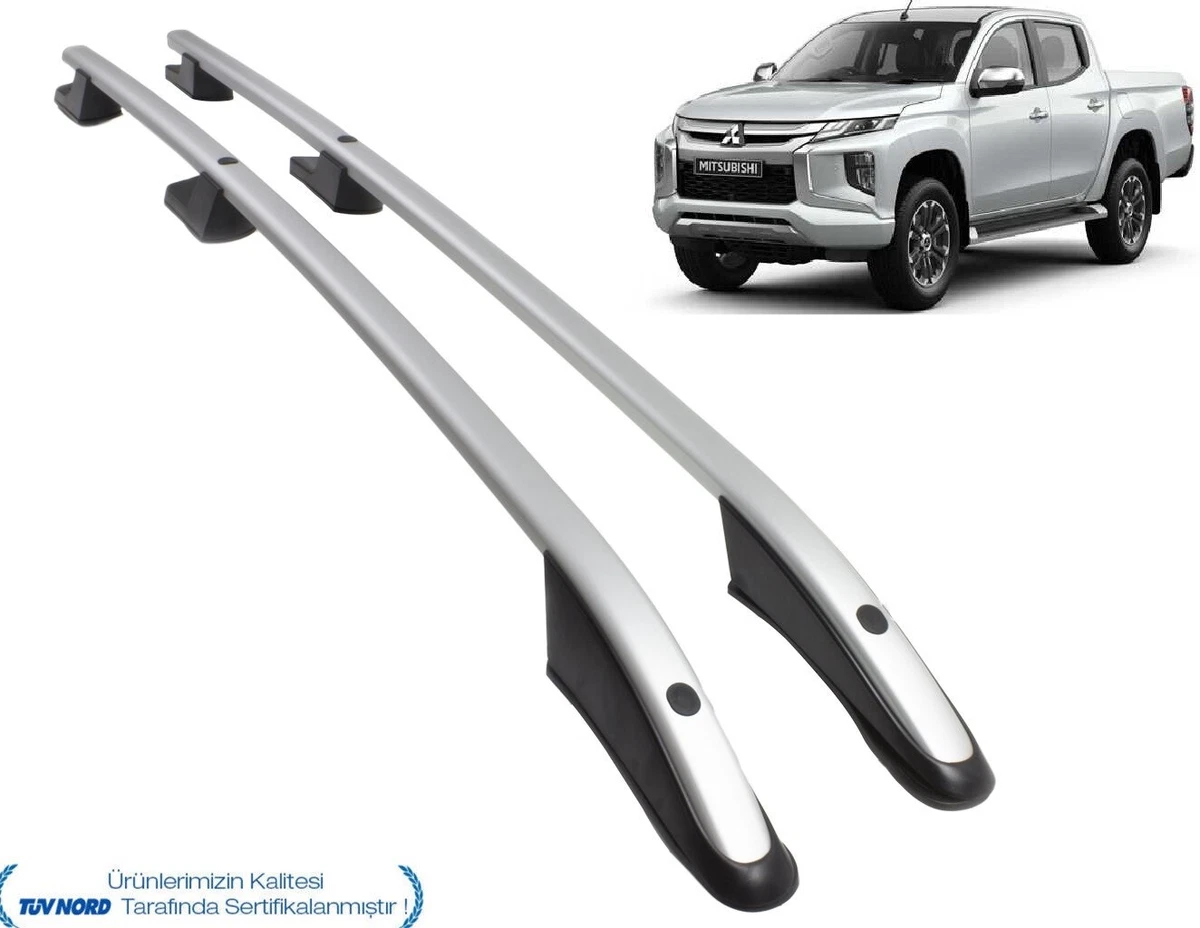 FIT FOR MITSUBISHI TRITON L200 SILVER GRAY ROOF RAILS SIDE BARS 2019 2020