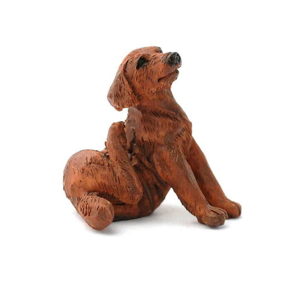 Dolls House Chocolate Labrador Scratching Pet Puppy Dog Miniature
