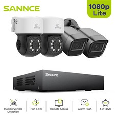 SANNCE 1080P CCTV SYSTEM SECURITY CAMERA 2MP 8CH 5IN1 DVR AI HUMAN DETECTION KIT