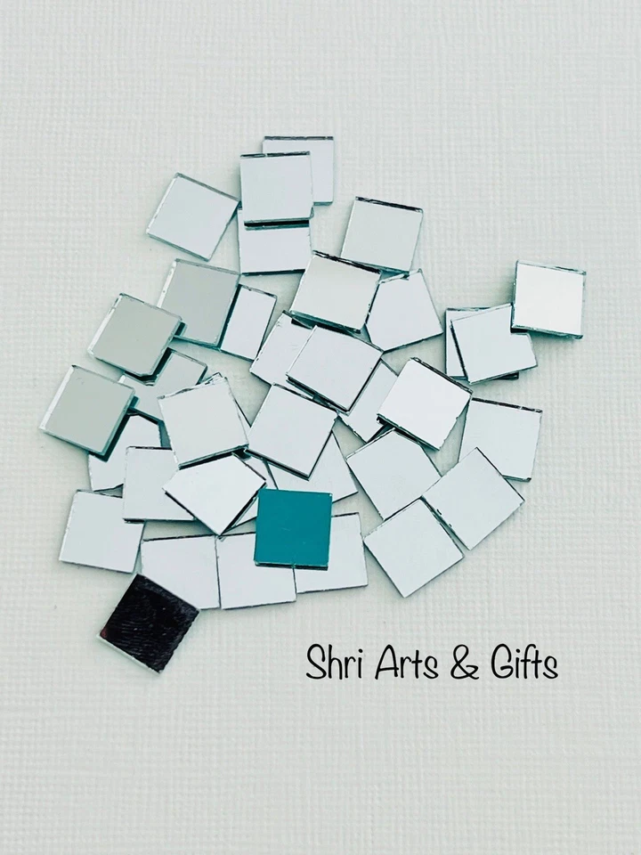 Small Mini Square Craft Mirrors 10 Mm 100 Pieces Decor Mirror Mosaic Tiles - Image 4 of 4