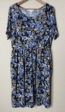 Honey & Lace Windsor Dress Short Sleeve Size 2X Elastic Waist Pockets Floral