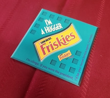 Imán de refrigerador promocional humor gato Friskies "I'm A Hugger" de colección