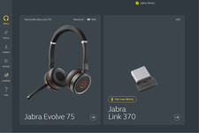 Jabra Evolve 75 MS Stereo Wireless Headset, Jabra Link 370, Cable, adapter