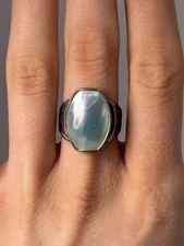 925 Sterling Silver Ring  Chalcedony Stone, Sz 8