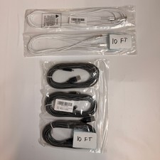 Lot of 5 Mixed Braided USB-C  USB-A to Lightning Fast Charging Cables 10ft