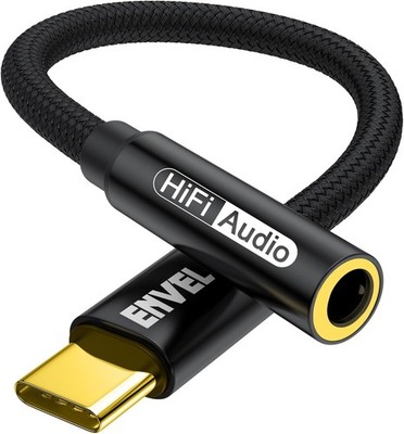 USB C auf 3,5mm Klinke Adapter Kopfhörer Audiokabel schwarz DAC Aux digital