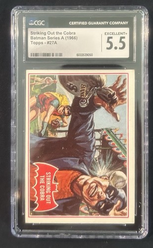 1966 Topps Batman Red Bat #27A Striking Out the Cobra — CGC 5.5