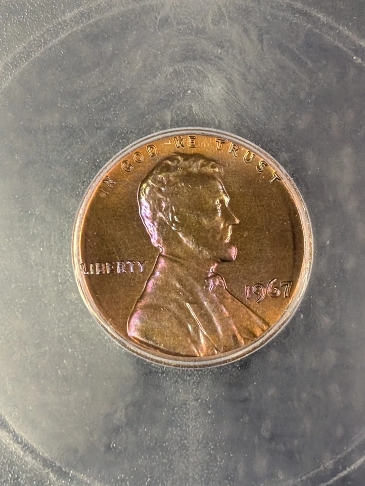 1967 SMS MS 69 RB Lincoln Memorial Cent ICG - Red Toned 1c New White Label - Image 3 of 4