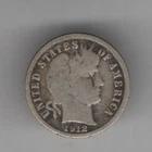1912 D BARBER DIME 90% SILVER DENVER MINT 10¢ UNITED STATES AMERICA USA SILVER
