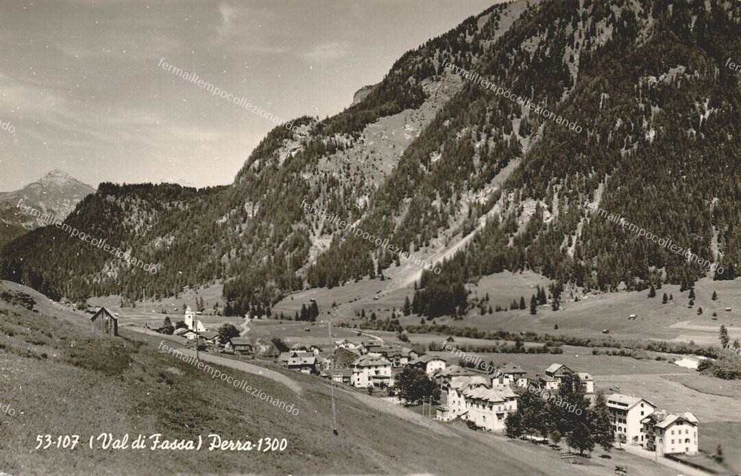 eq201 cartolina perra, val di fassa,provincia di trento