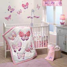 Bedtime Originals Butterfly Kisses Pink/Purple 3-Piece Baby Crib Bedding Set