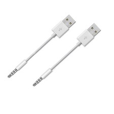 USB Date Cable for iPod Shuffle Charger Cable, 2-Pack 3.5mm Jack/Plug to USB...