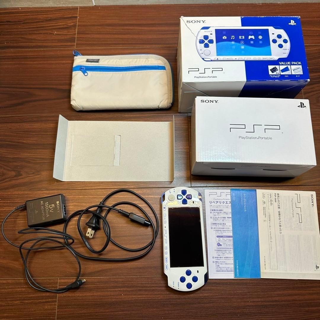 Sony PSP 3000 Value Pack White & Blue Handheld System for sale
