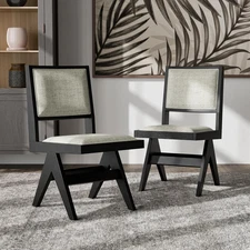 Lestara Modern Solid Wood Dining Chairs Set of 2, Comfortable Upholstered Seatin