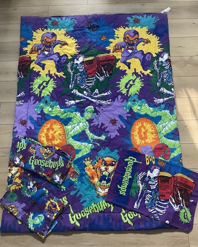 Vintage COMPLETE 1996 Goosebumps Full Bedding Set Made In USA Twin