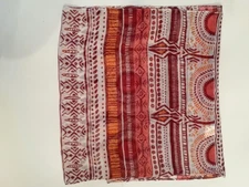 Pink Orang White Tribal Print Gauze Infinity Scarf 20" wide x 70" long Rectangle