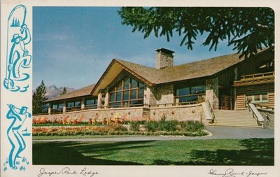 Jasper Park Lodge Alberta Canada Postcard Chrome Harry Rowed 1950s 4c